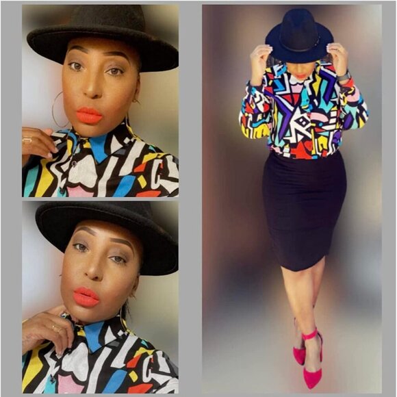 Women Red Blouses  Fashion, Long Sleeve Button Down Shirts Dressy Casual Tops - Picture 9 of 9